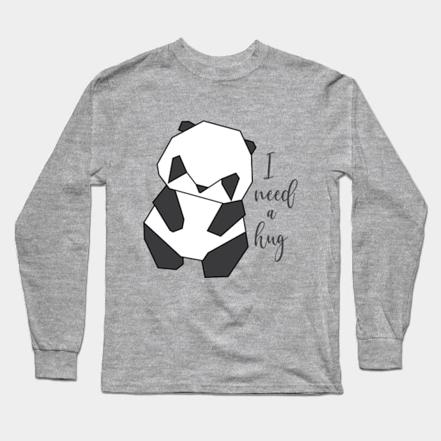 Origami Panda - I Need a Hug Long Sleeve T-Shirt by GraphicLoveShop